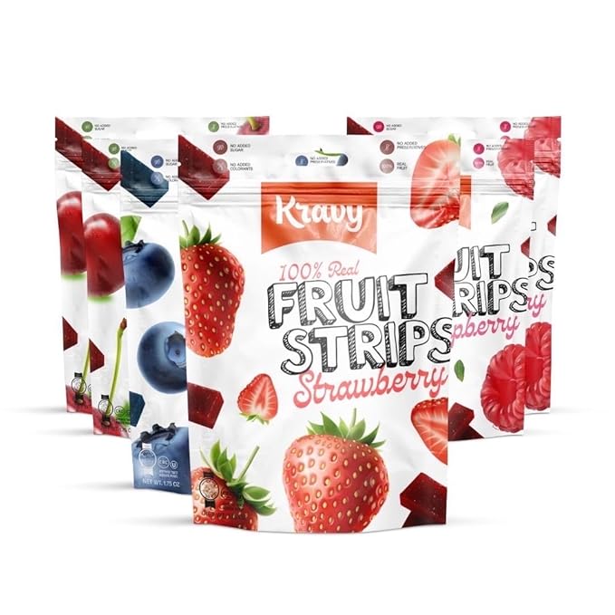 Kravy Fruit Strips Real Fruit Snack – 1.75 OZ – Better-for-You Snack