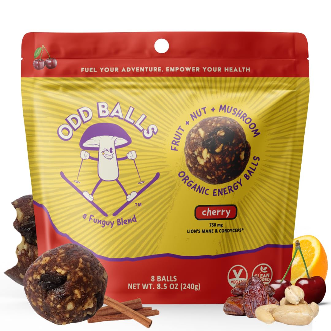 ODD Balls Cherry Organic Energy Balls – 8.5 OZ – Healthy Snack