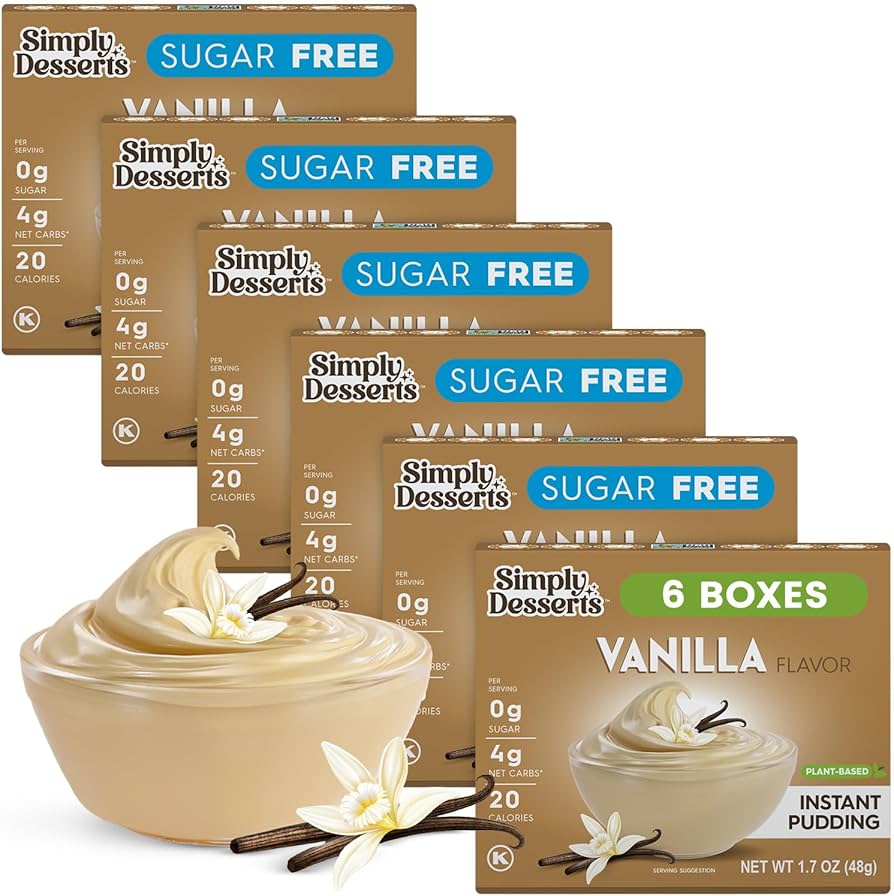 Simply Desserts Vanilla Pudding Sugar-Free Plant-Based Mix – 1.7 OZ – Healthy Snacks