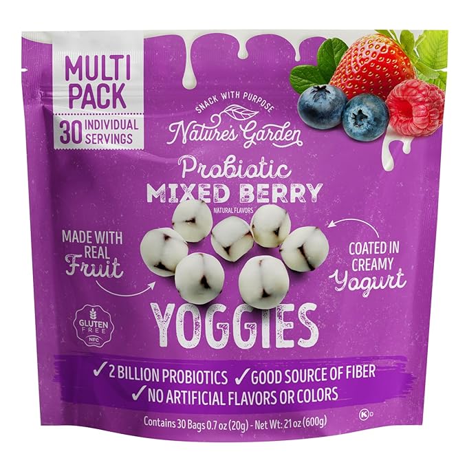 Nature’s Garden Mixed Berry Probiotic Yoggies – 0.7 OZ – Healthy Snack