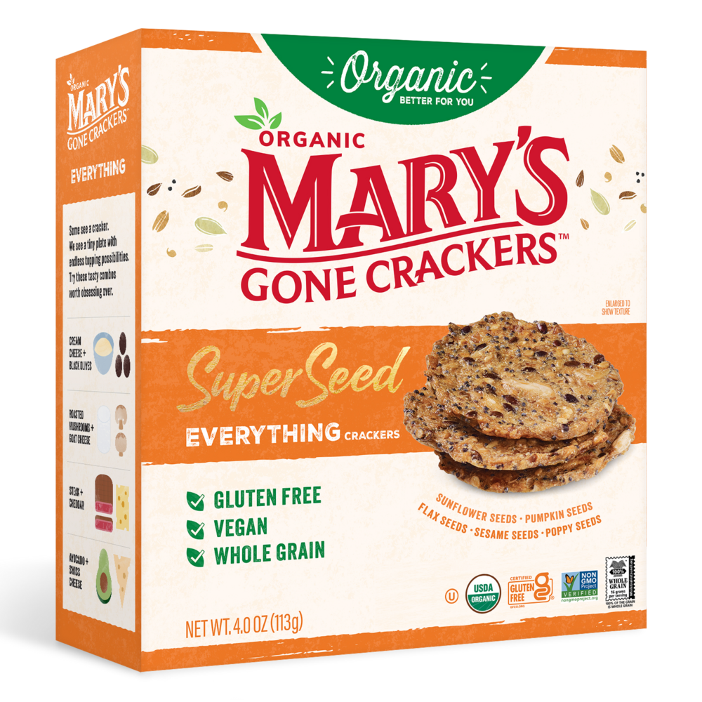 Mary’s Gone Crackers Super Seed Everything Crackers – 4 OZ – Healthy Snack
