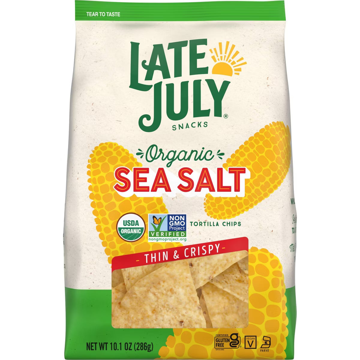 Late July Snacks Sea Salt Organic Tortilla Chips – 10.1 OZ – Healthy Snack
