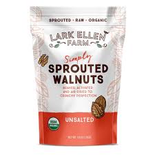 Lark Ellen Farm Organic Sprouted Walnut Halves – 10 OZ – Healthy Snack