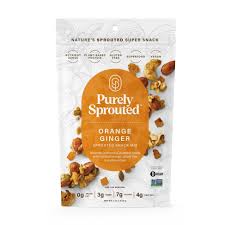 Purely Sprouted Orange Ginger Sprouted Snack Mix – 4 OZ – Healthy Snacks