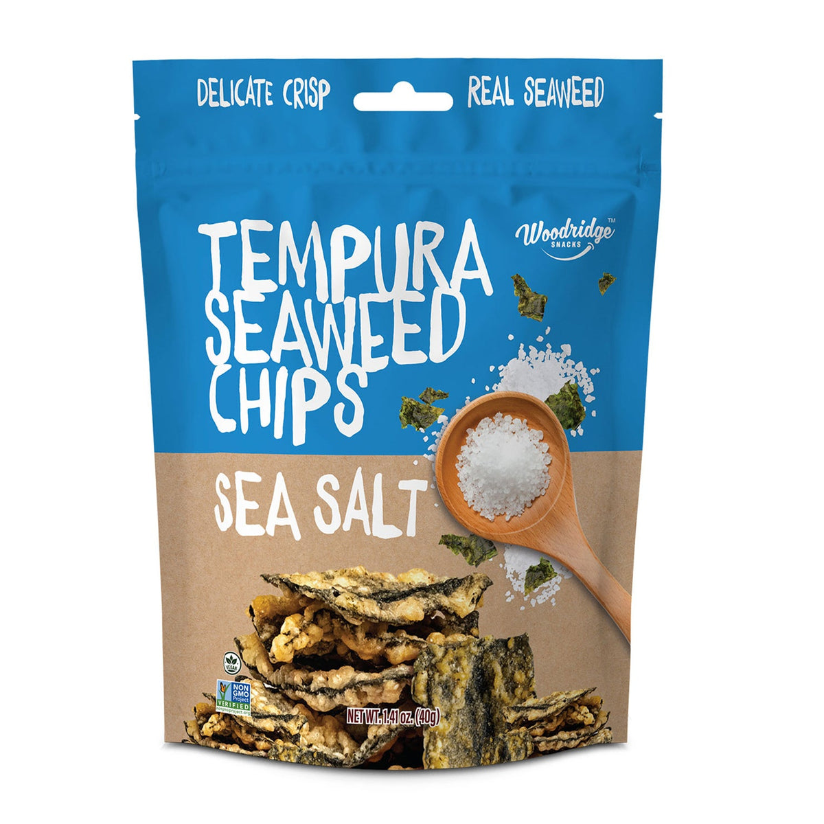 Woodridge Snacks Tempura Seaweed Chips – Sea Salt – 1.41 OZ – Healthy Snack