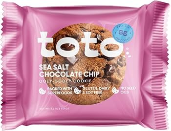 Toto Foods Sea Salt Chocolate Chip Plant‑Based Cookies – 2.25 OZ – Healthy Snacks