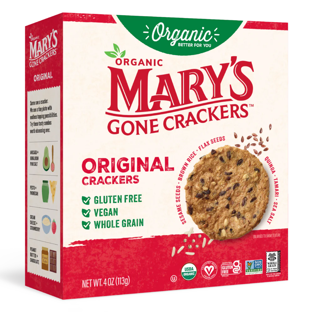 Mary’s Gone Crackers Original Whole‑Grain Crackers – 4 OZ  – Healthy Snack