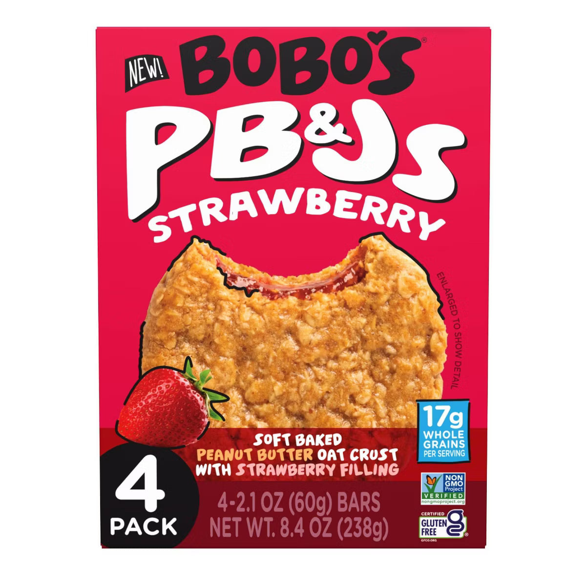 Bobo's PB&Js Strawberry Oat Bars – 8.4 OZ  – Healthy Snack
