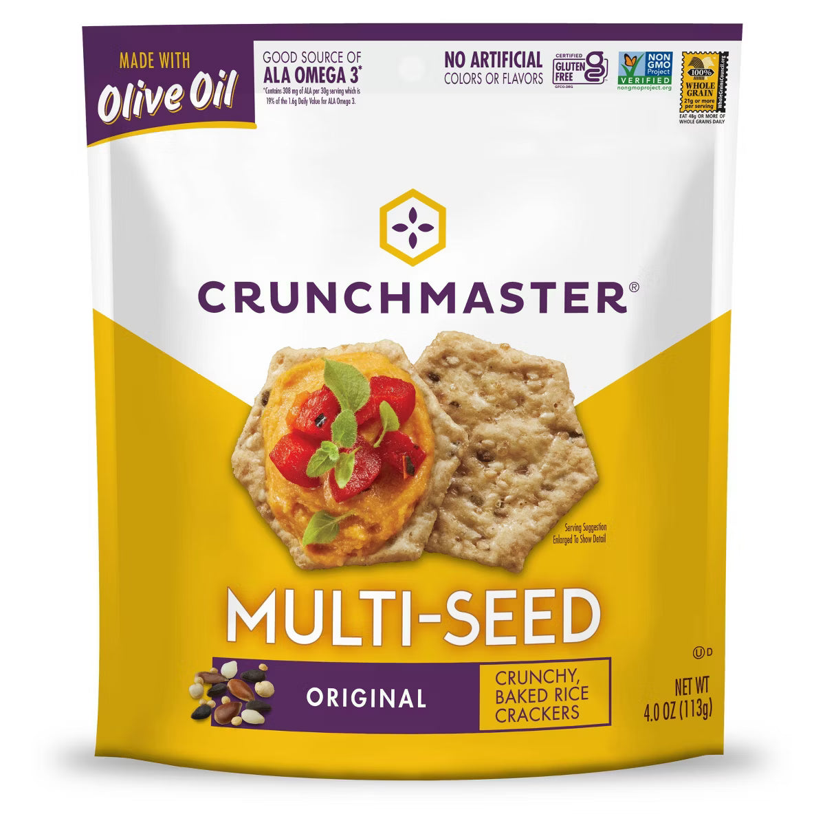 Crunchmaster Multi-Seed Original Crackers – 4 OZ  – Healthy Snack