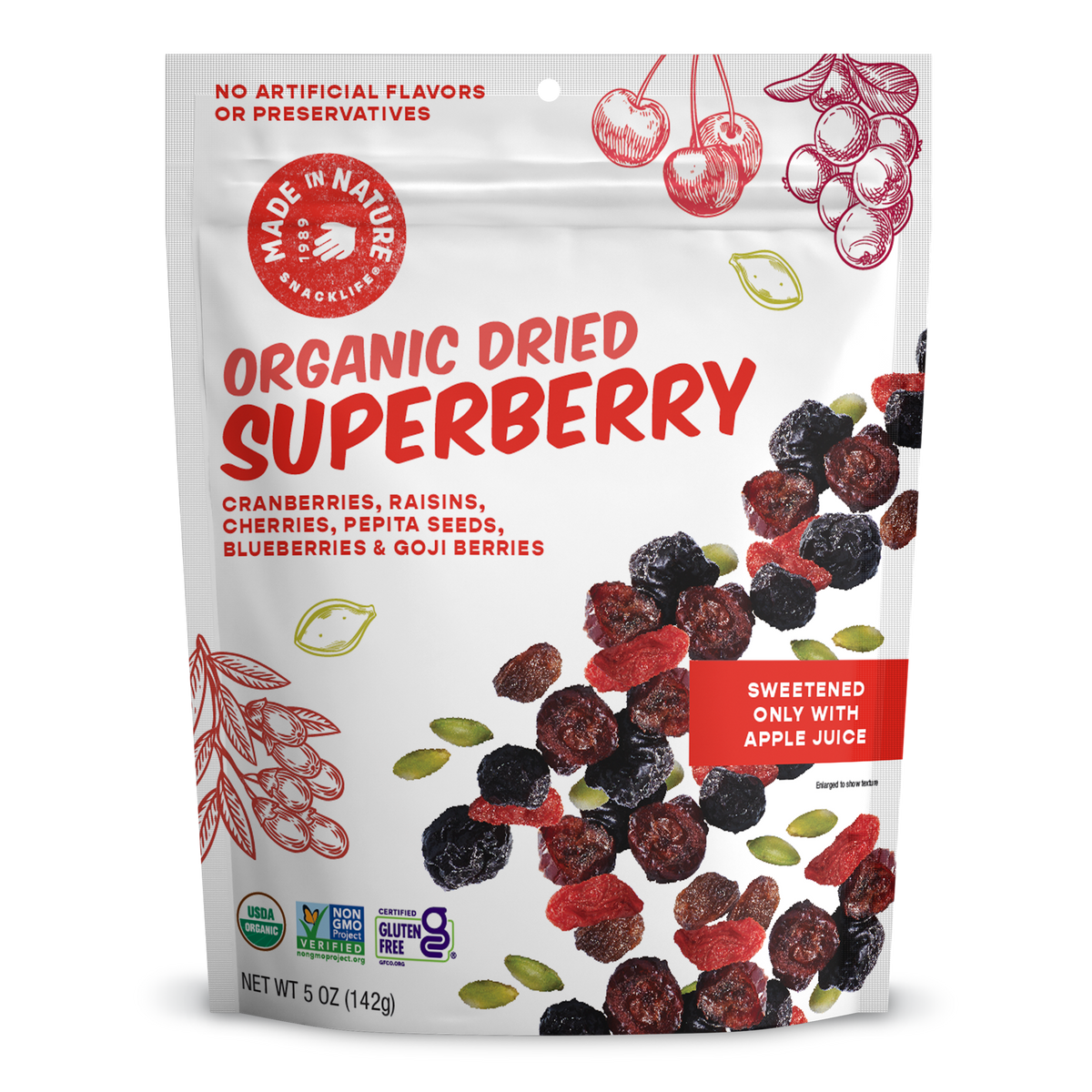Made In Nature Organic Superberry Fruit Fusion – 5 OZ – Healthy Snack