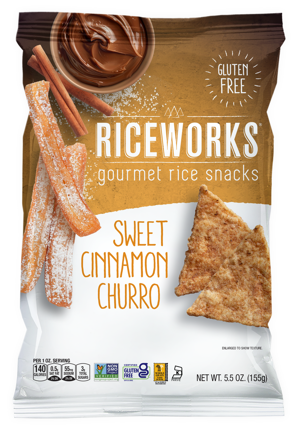 Riceworks Sweet Cinnamon Churro Rice Snacks – 5.5 OZ – Healthy Snacks