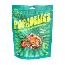 Popadelics Rad Rosemary + Salt Crunchy Mushroom Chips – 1.4 OZ – Better-for-You Snack