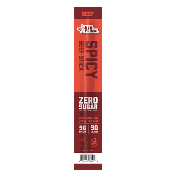 The New Primal Spicy Grass‑Fed Beef Jerky – 1 OZ – High-Protein Snack